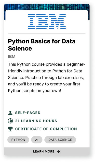 IBM: Python Basics for Data Science