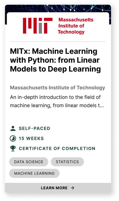 MITx: Machine Learning with Python: from Linear to Deep Learning