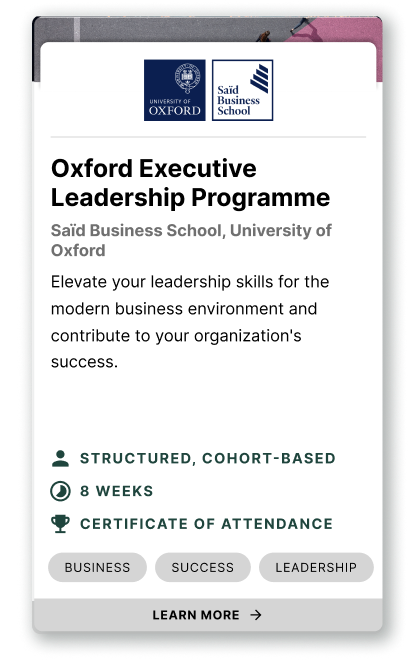 Oxford Executive Leadership Programme