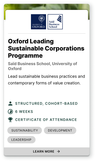 Oxford Leading Sustainable Corporations Programme