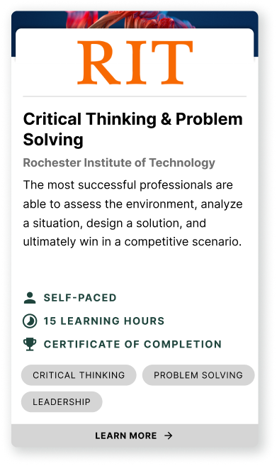 RITx: Critical Thinking & Problem Solving
